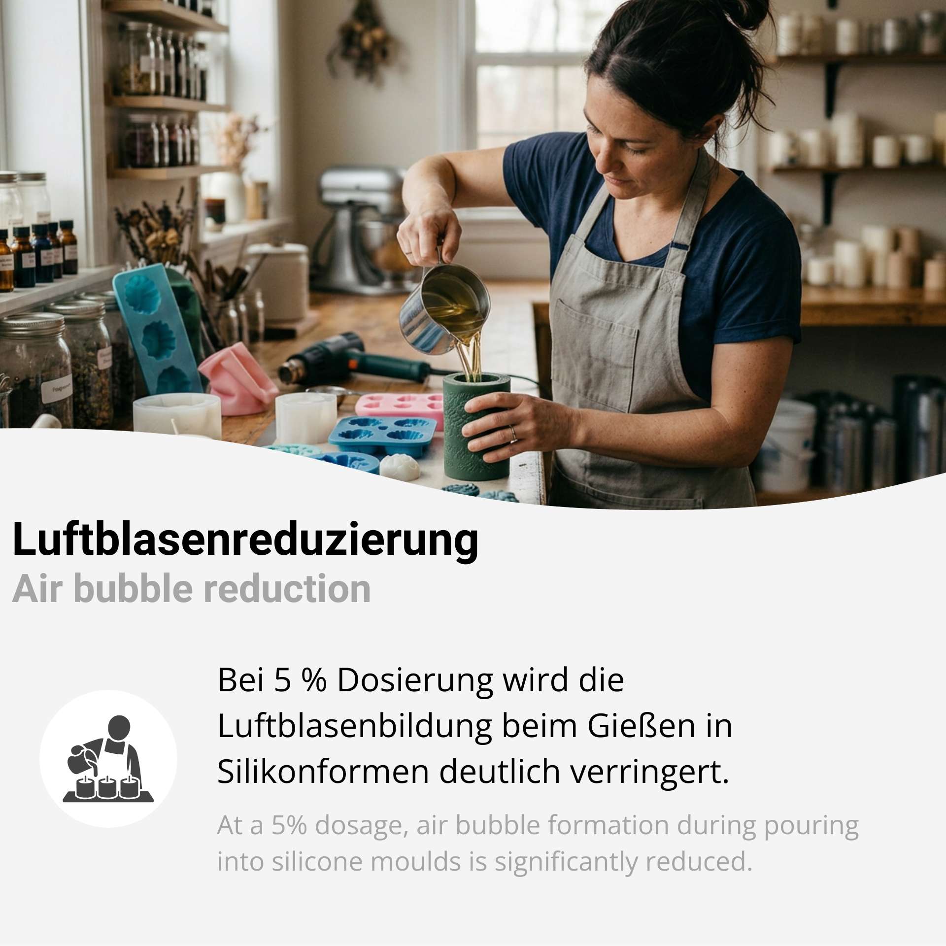 Wachsadditiv zur Verhinderung der Kristallstruktur in Paraffinkerzen