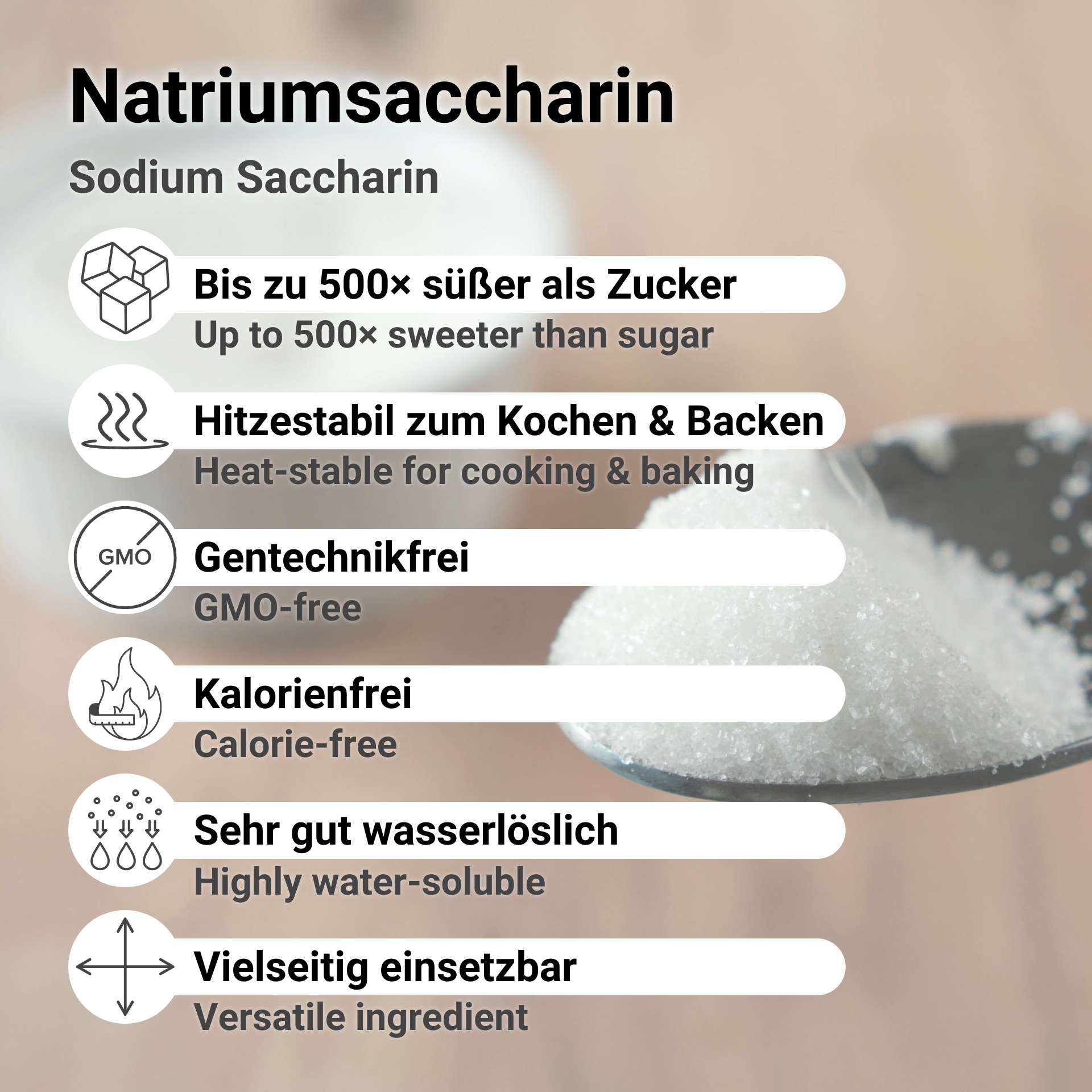 Natriumsaccharin E 954, 20 - 40 mesh
