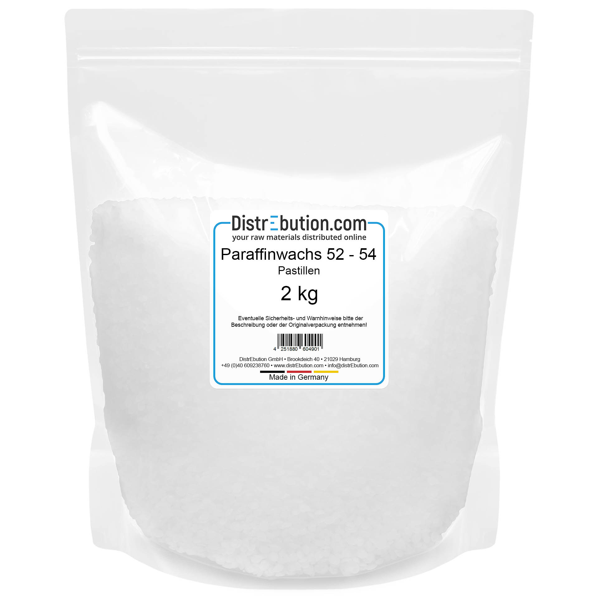 Paraffinwachs Pastillen 52 - 54°C Vollraffinat 2 kg