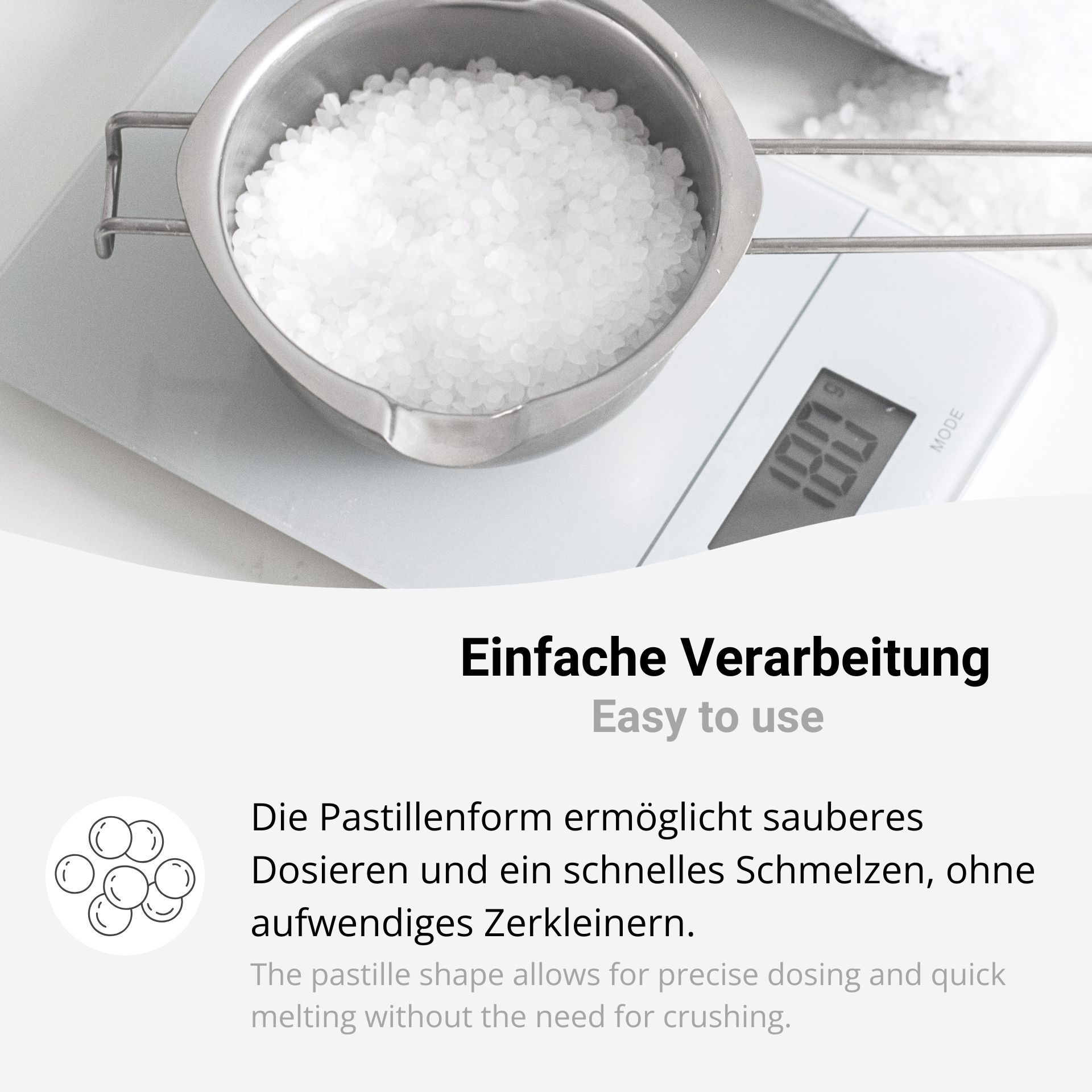 Paraffinwachs Pastillen 50–52 °C, Vollraffiniert, Made in Germany