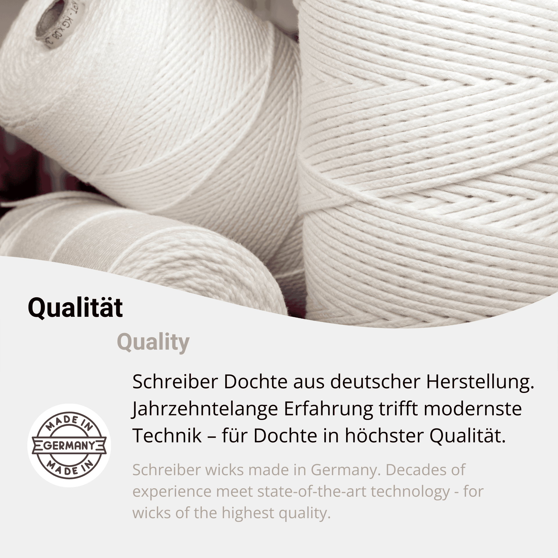 Qualitätsdocht aus Deutschland