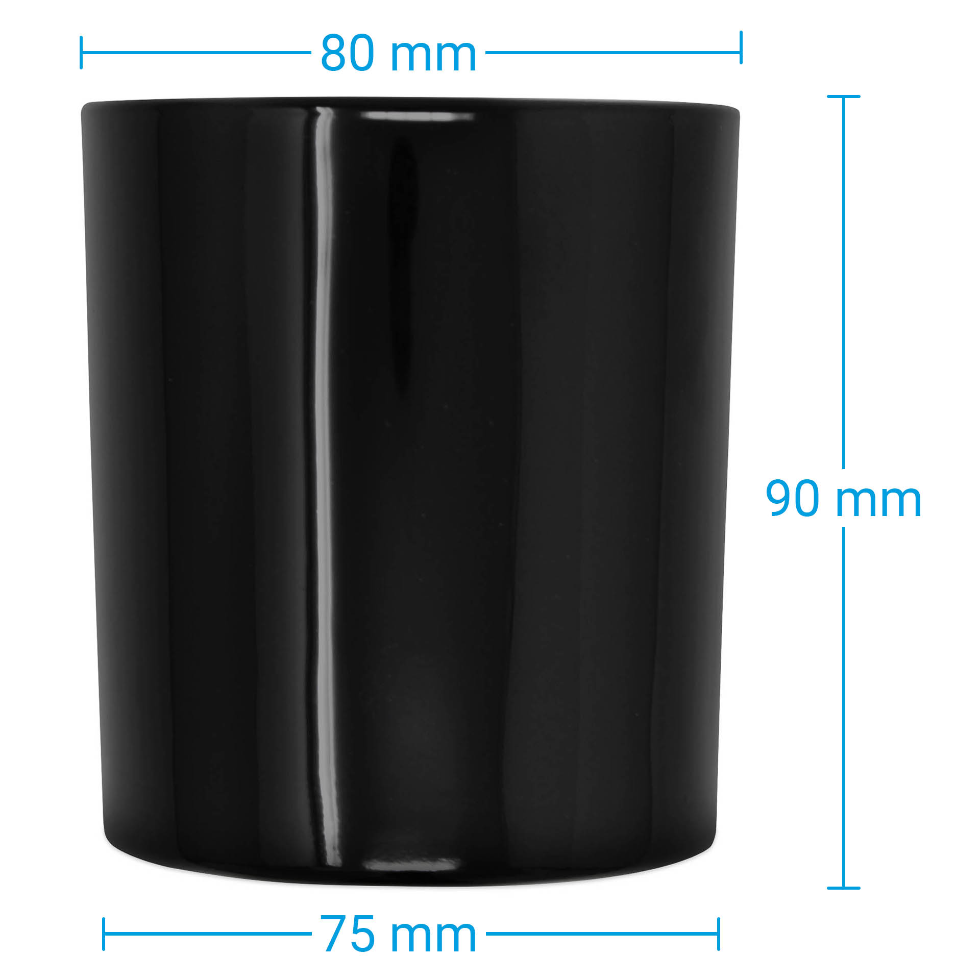 Kerzenglas schwarz glänzend 300 ml