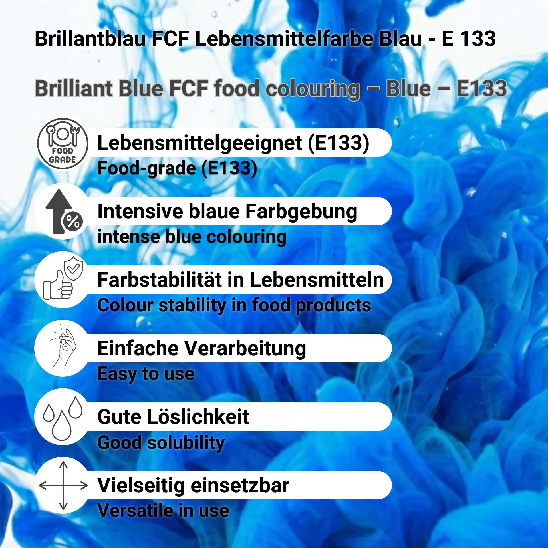 Brillantblau FCF Lebensmittelfarbe Blau - E 133