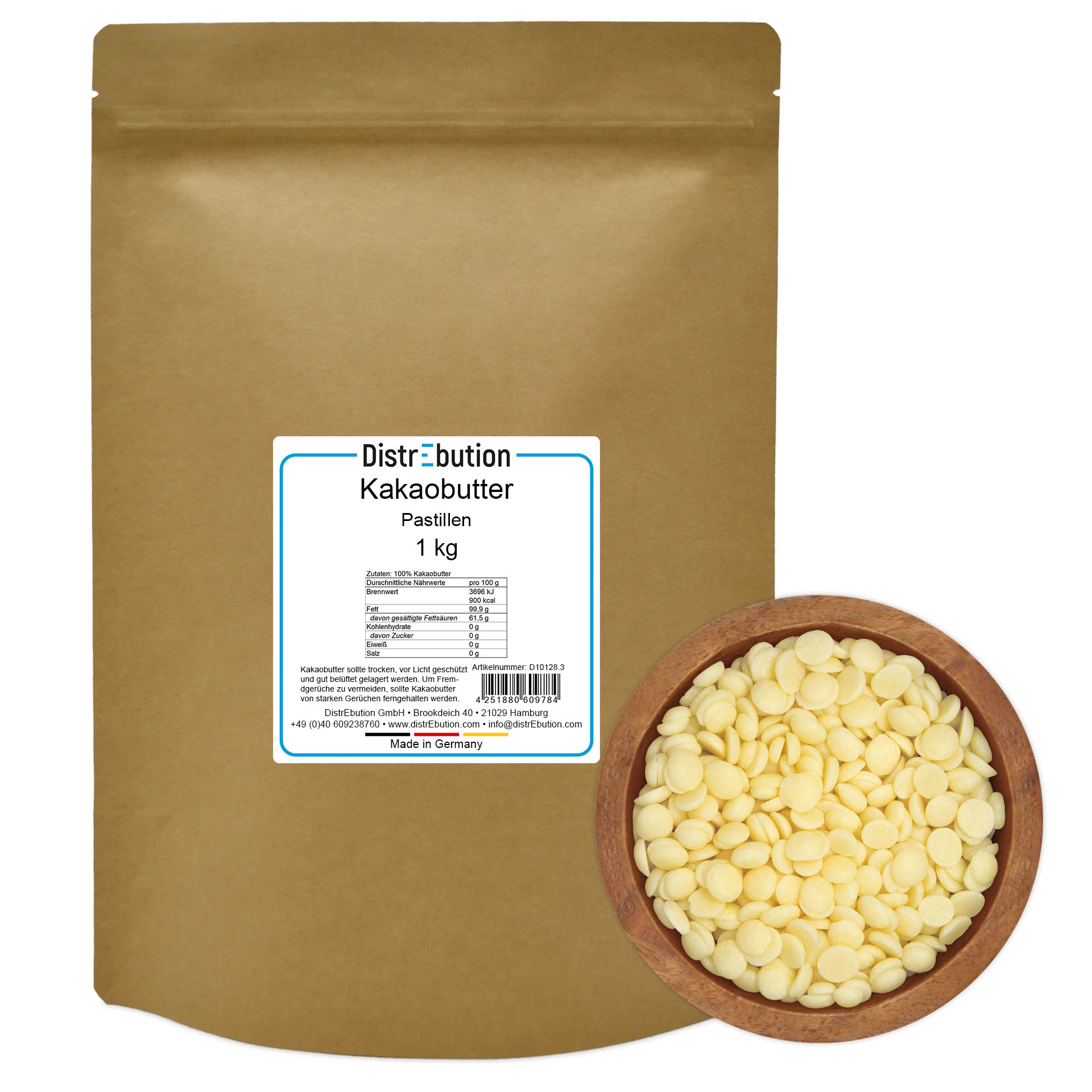 Kakaobutter Pastillen 1 kg