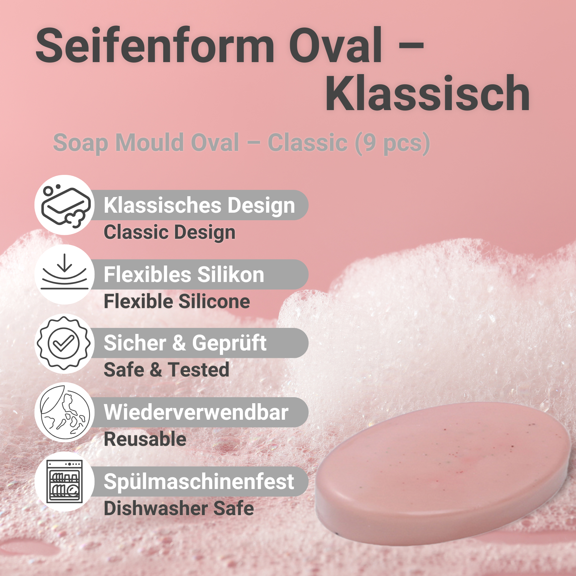 Seifenform Oval – Klassisch Vorteile