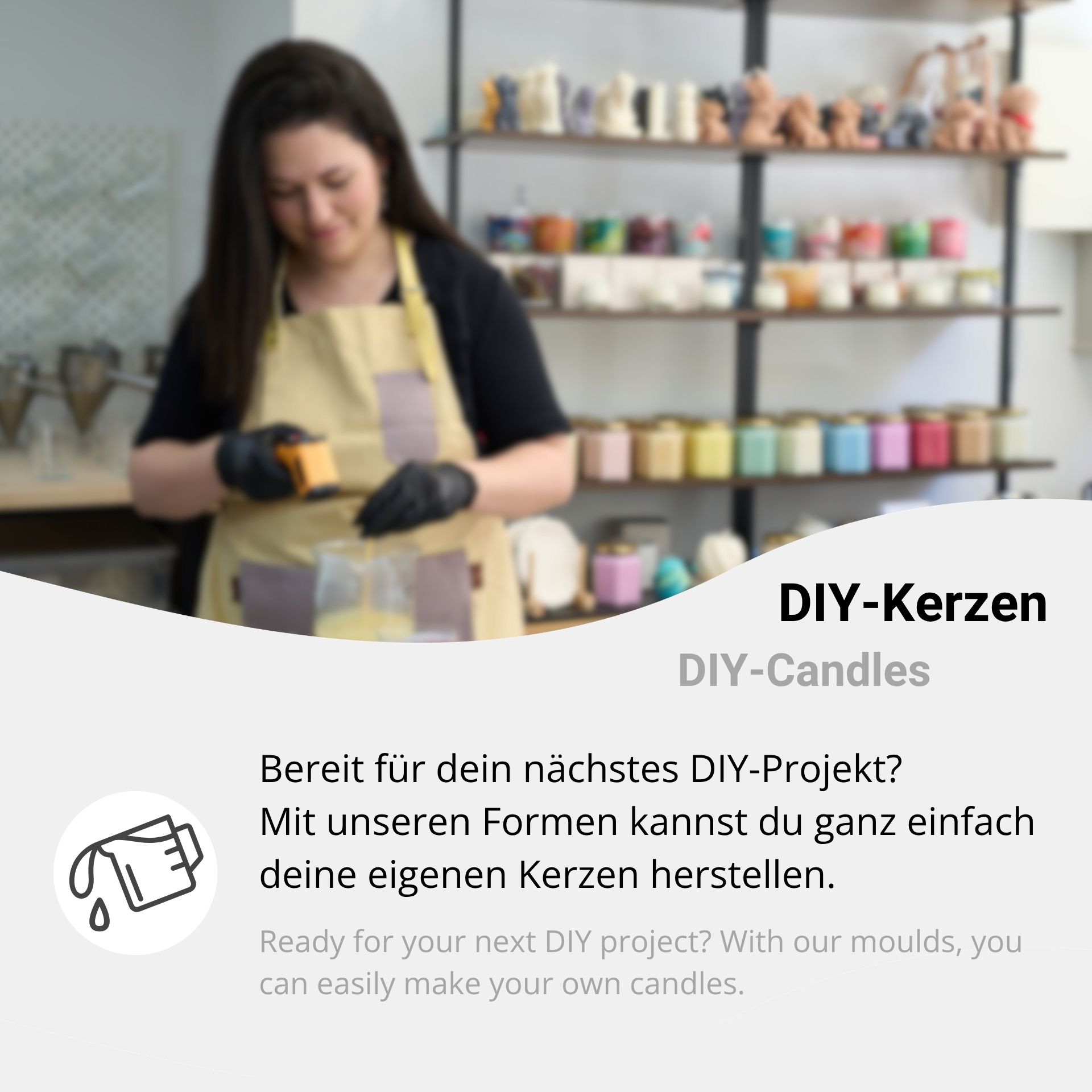 4-teiliges Kerzenformen-Set – Stumpenkerze, Säulenkerze, Kegel & Kugel