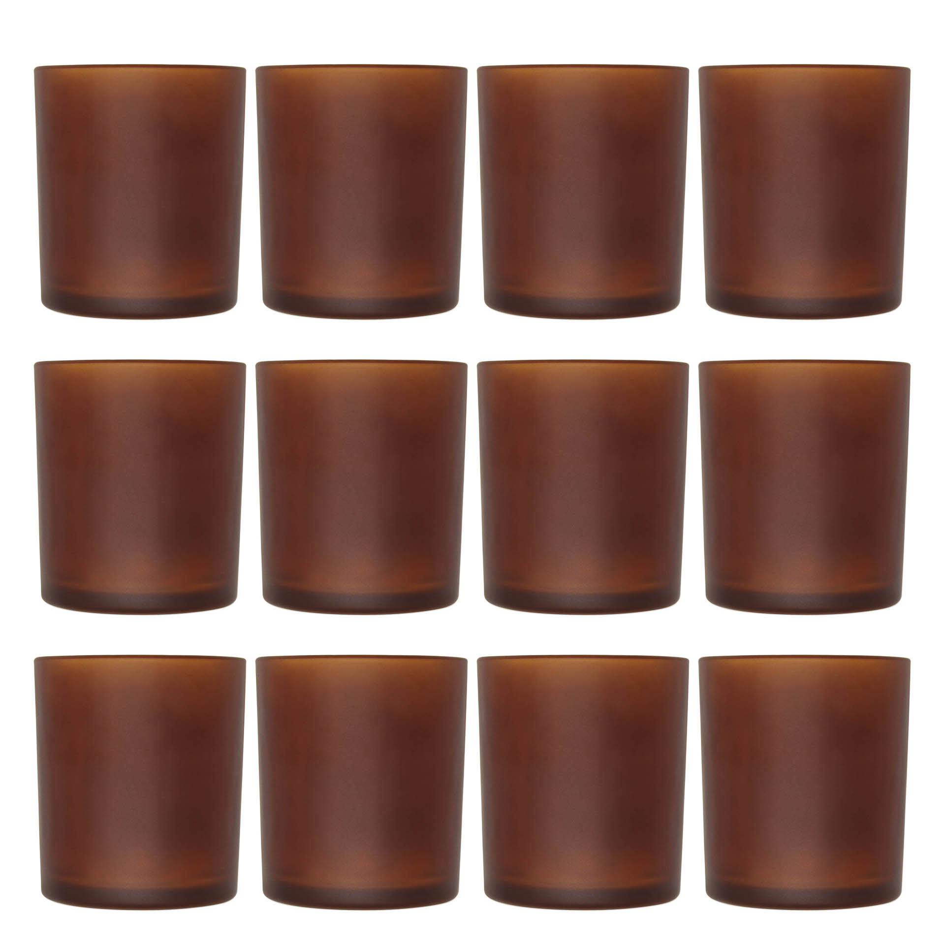 Kerzenglas amber matt 300 ml 12 Stück
