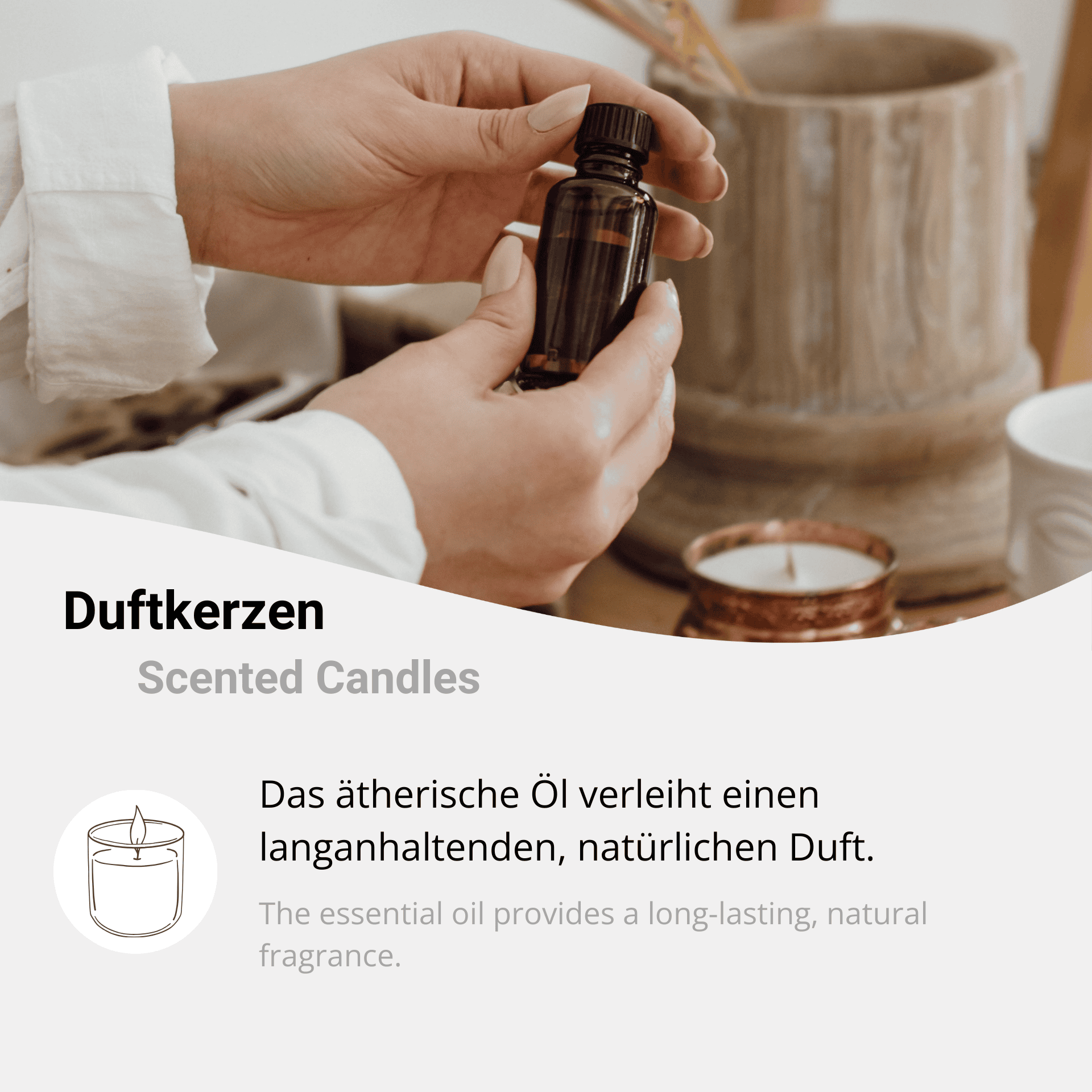 Zitronenöl in Duftkerzen