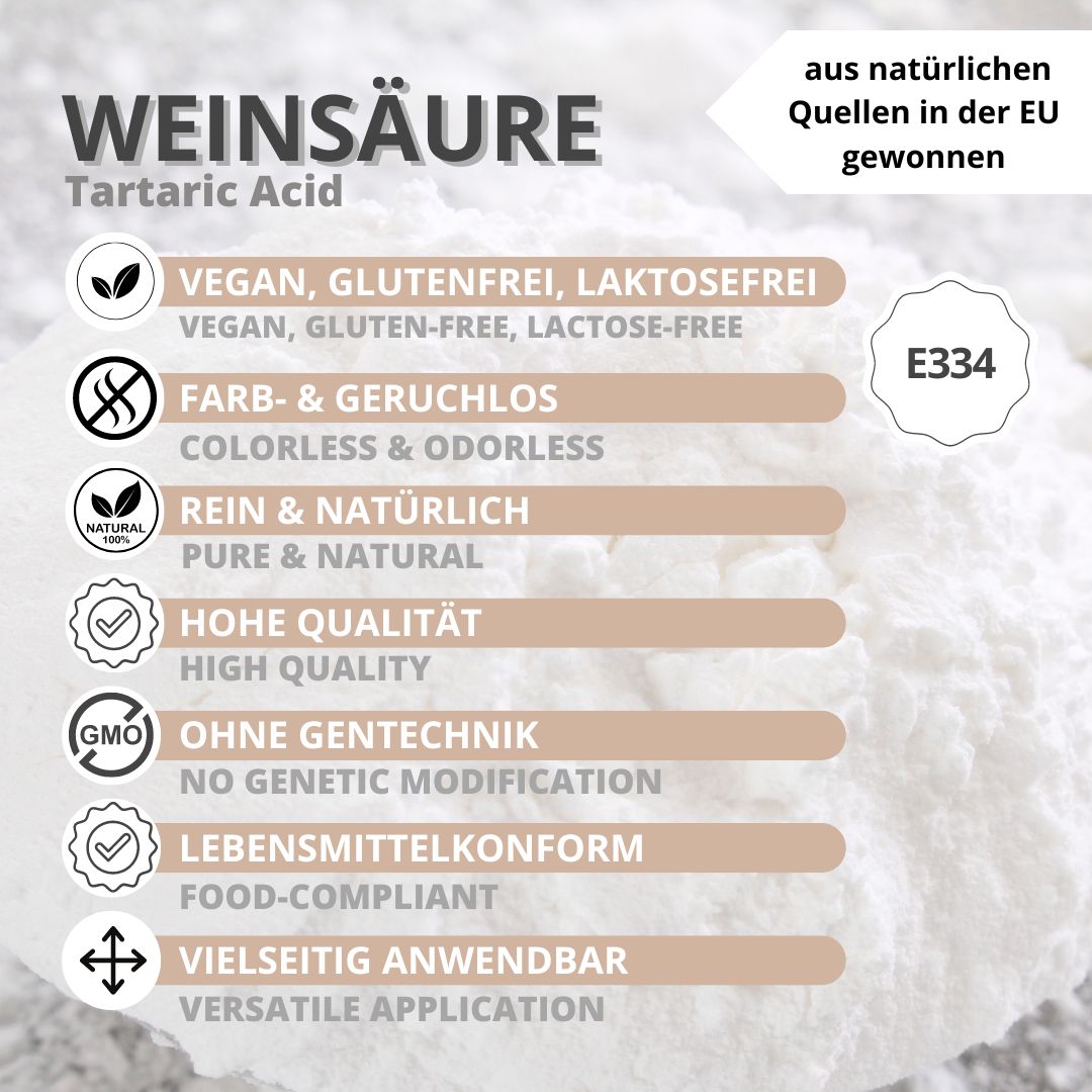 Natürliche Weinsäure E 334
