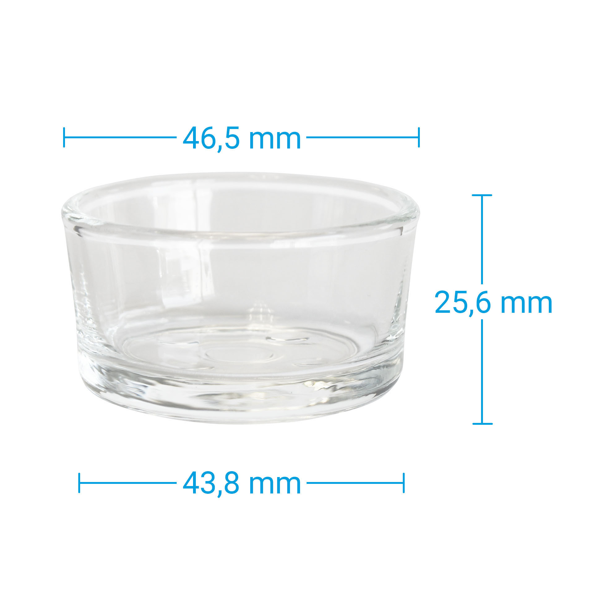Teelichtglas klar flach - Glas Teelichthalter
