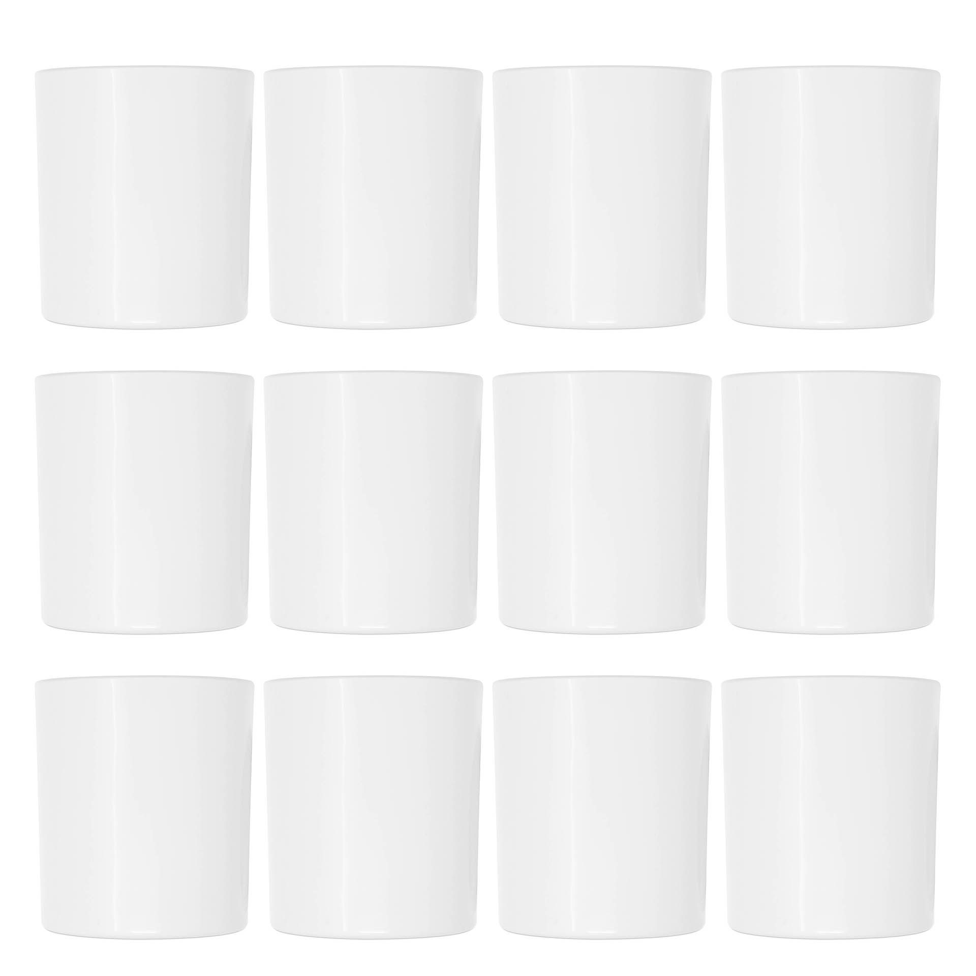 Kerzenglas weiß glänzend 300 ml 12 Stück