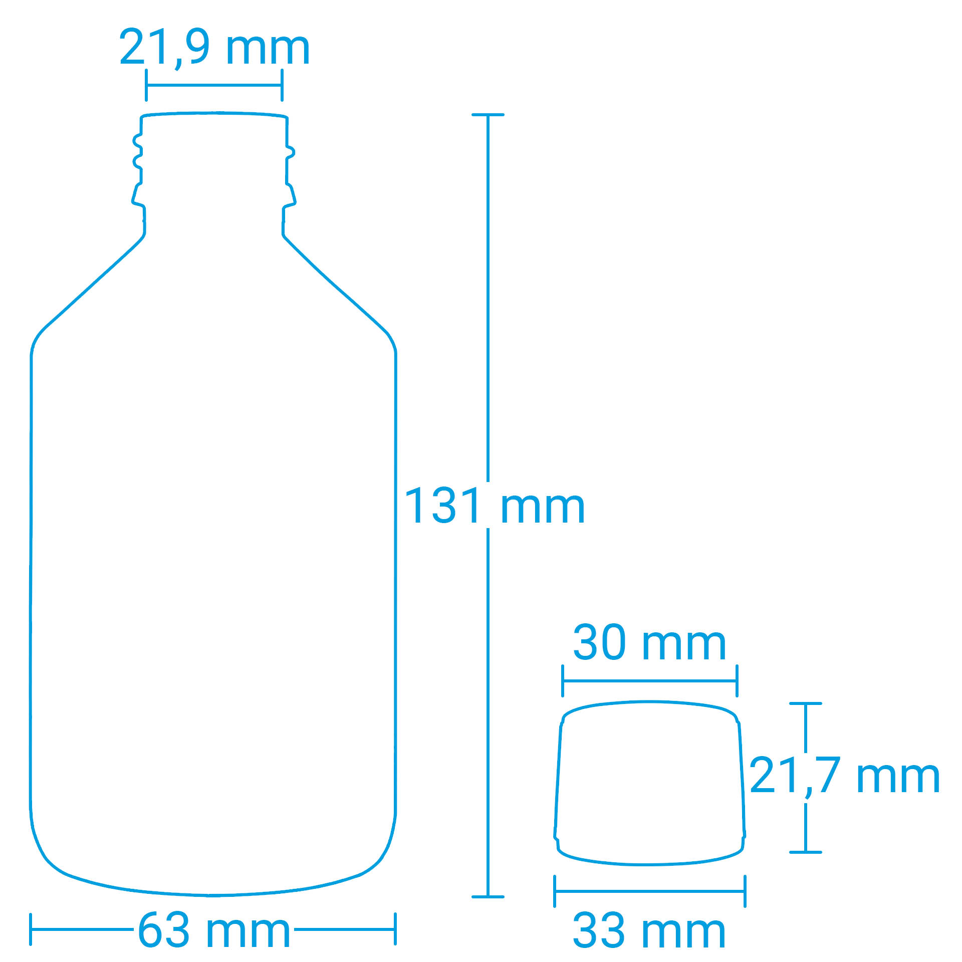 Empty Bottle Brown with Lid 250 ml
