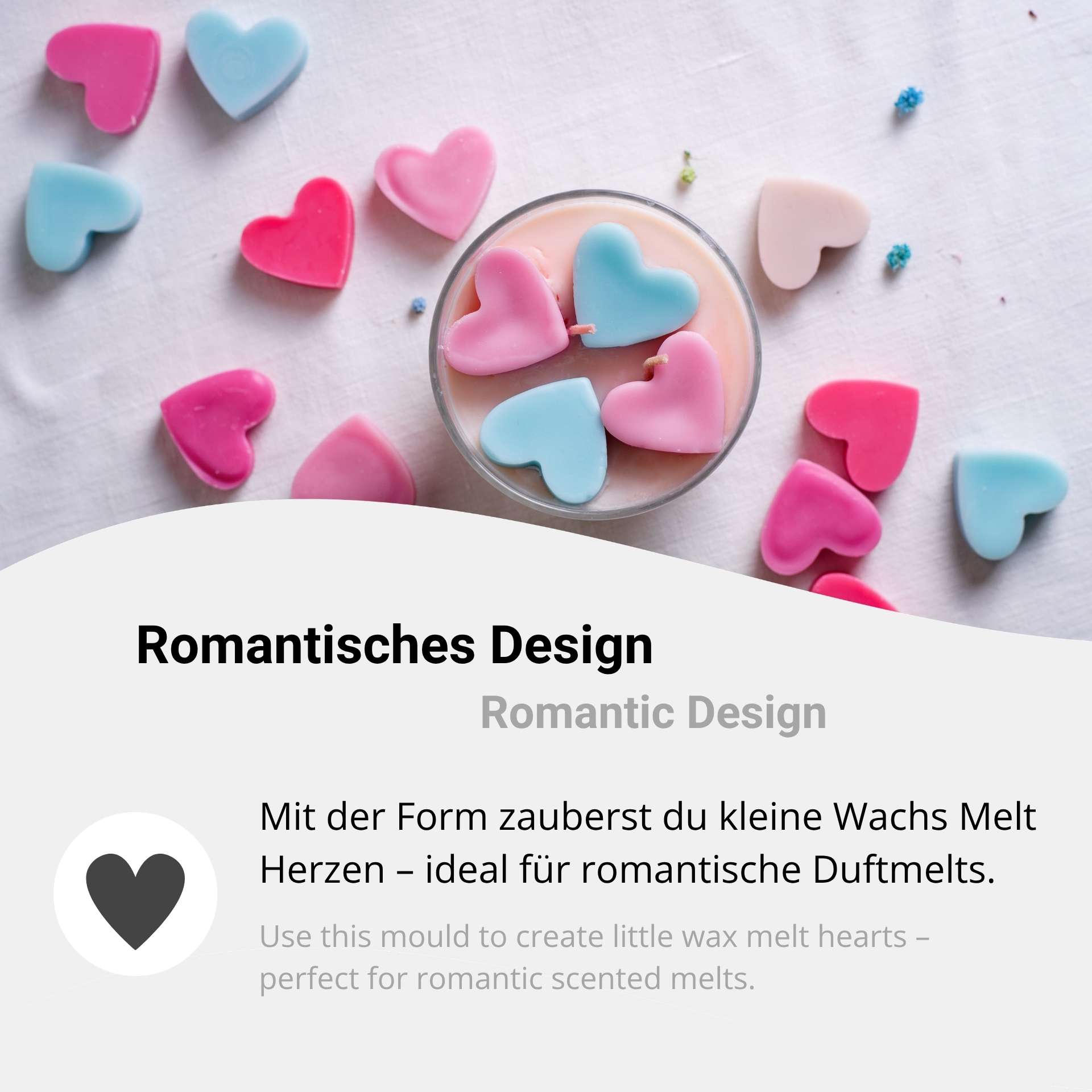 Wax Melt Gießform mit romantischem Design
