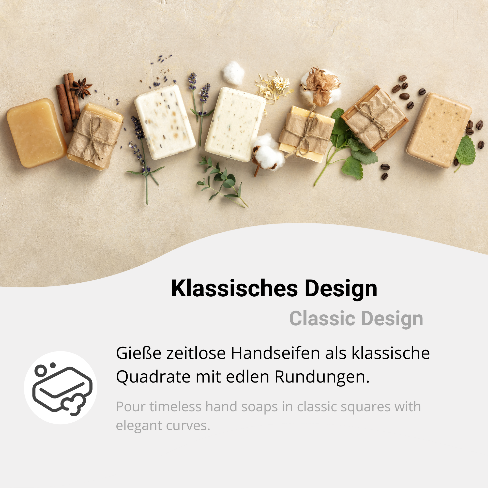 Klassisches Design für kreative DIY-Seife