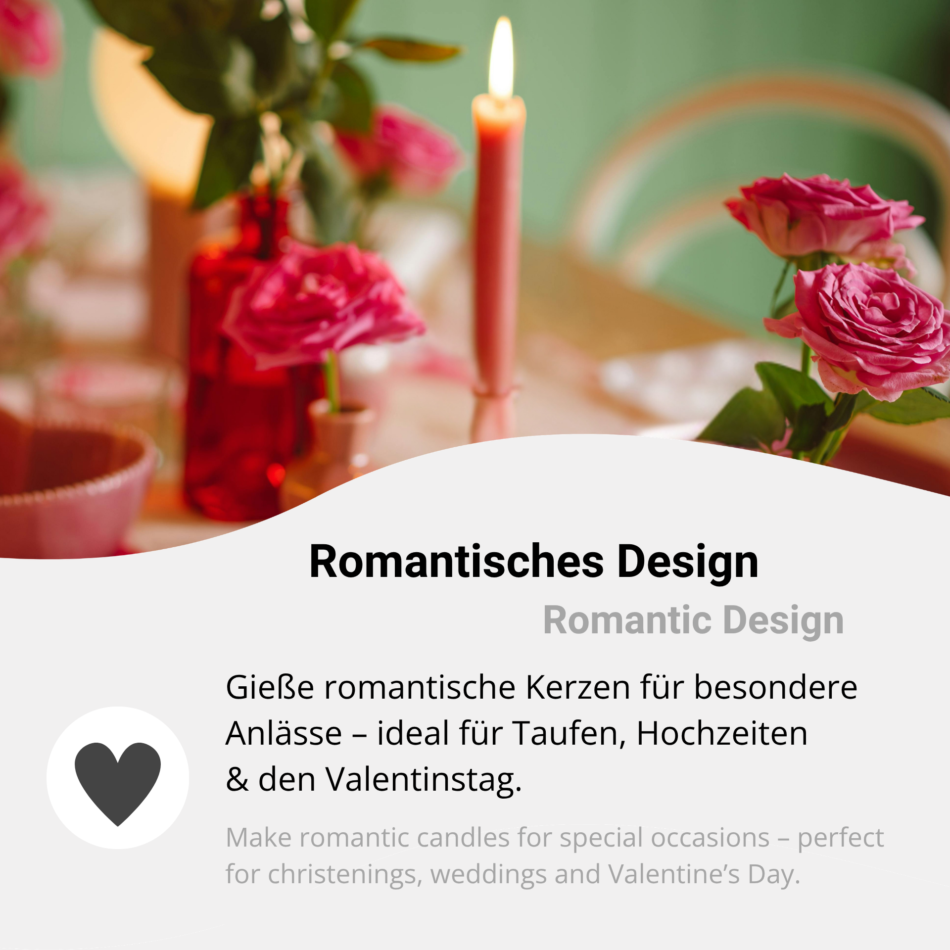 Kerzenform mit romantischem Design