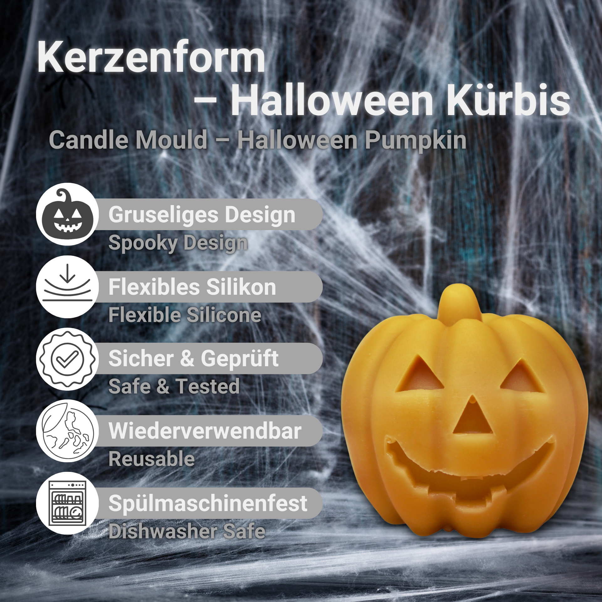 Halloween Kürbis Kerzenform Vorteile
