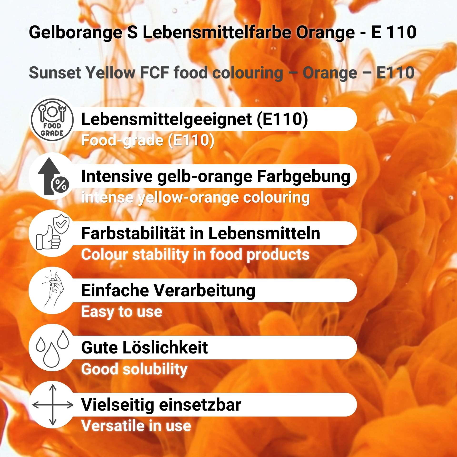 Gelborange S Lebensmittelfarbe Orange - E 110
