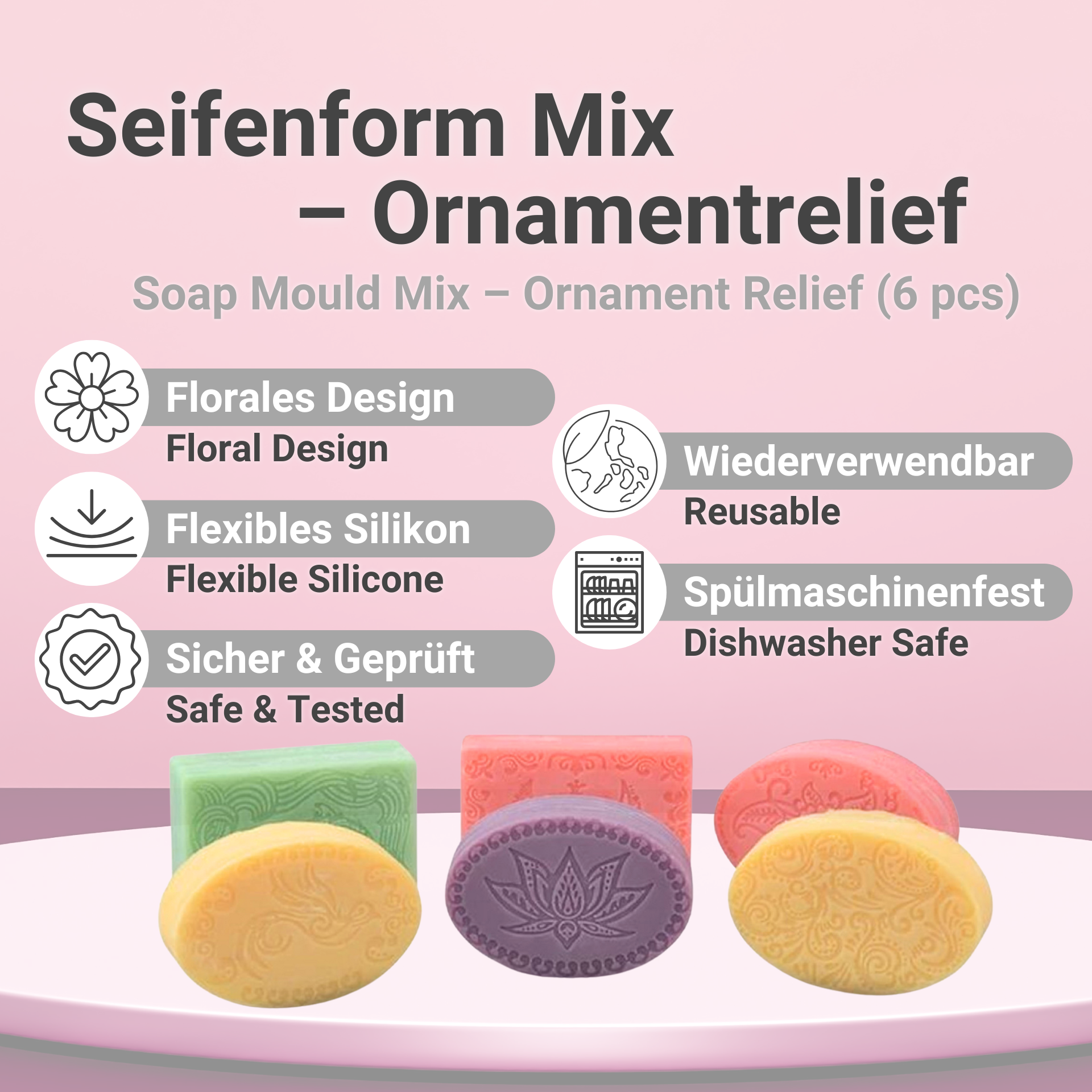 Seifenform Mix – Ornamentrelief Vorteile