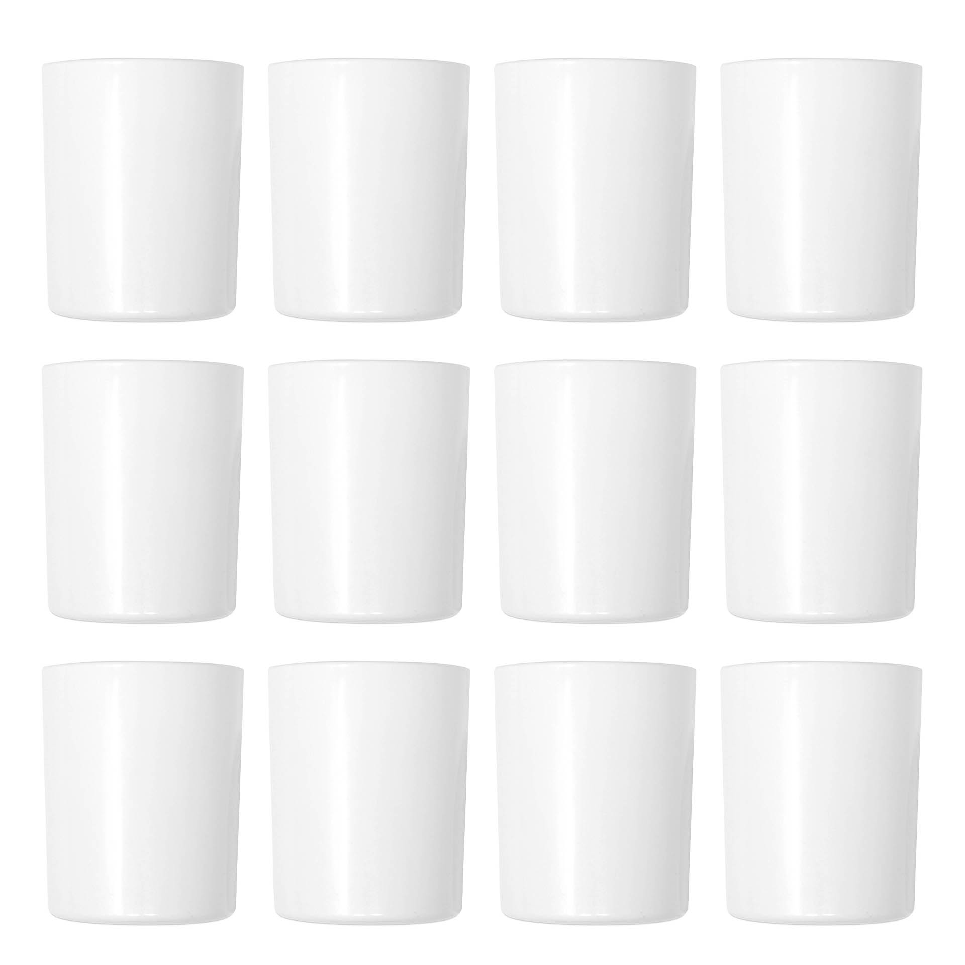 Kerzenglas weiß glänzend 200 ml 12 Stück