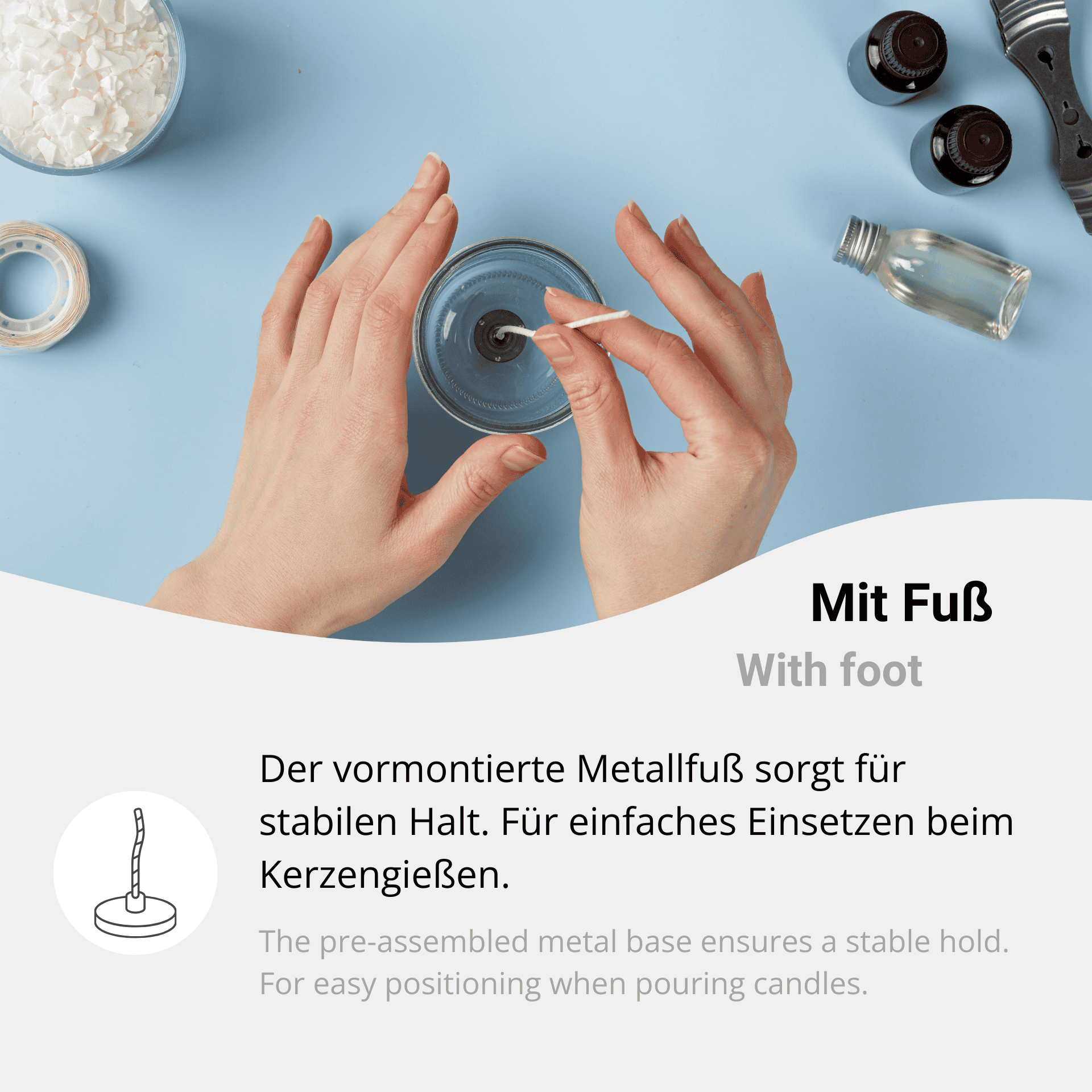 Docht mit Fuß